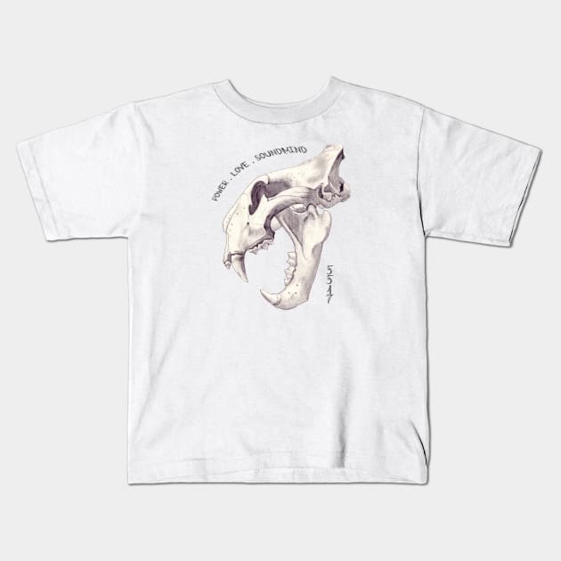 TIGER SKULL Kids T-Shirt by fiftyfive17